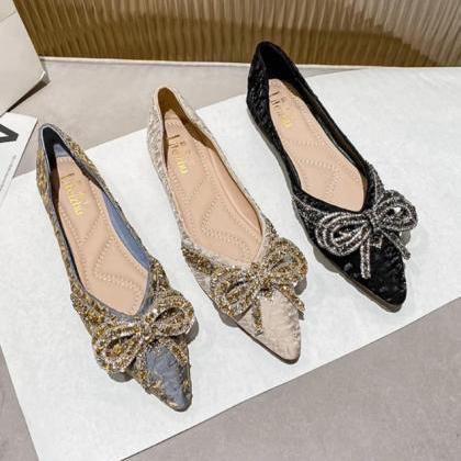Elegant Pointed Toe Women Flat Fashion Shoes