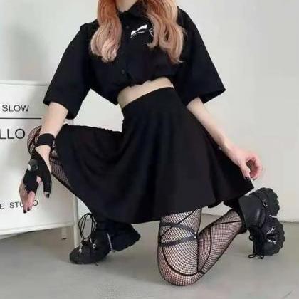 Gothic Punk Black Mini Skirt