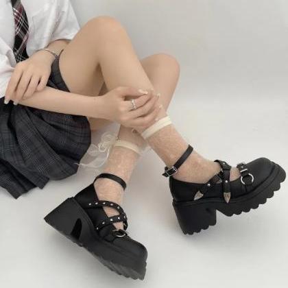 Gothic Chunky Platform Pumps For Women