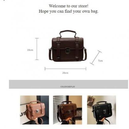 Retro British Style Pu Leather Bag