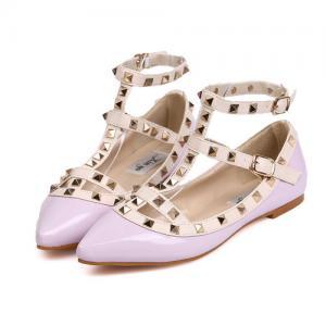 Pastel Colored T-Strap Pointed Toe ..