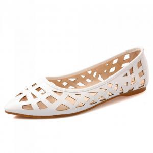 Basic White Cut-out Pointed-toe Flats on Luulla