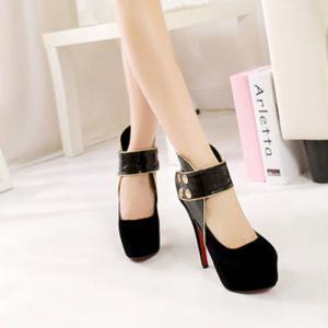 black stiletto with ankle strap