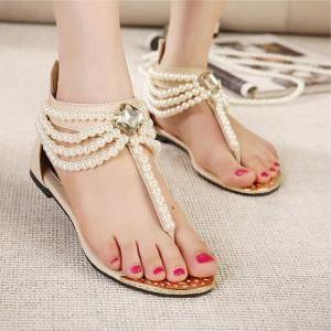Gorgeous Pearl Beaded Sandals