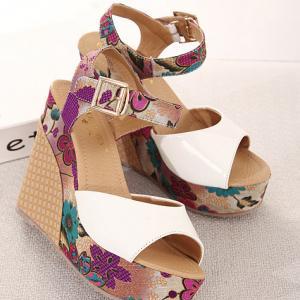 Beautiful Floral Design Ankle Strap Summer Fashion..
