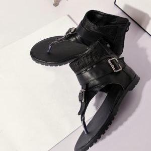 Casual Black Ankle Strap Fashion Sandals