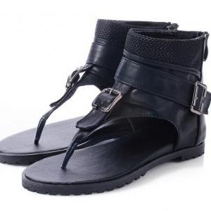 Casual Black Ankle Strap Fashion Sandals
