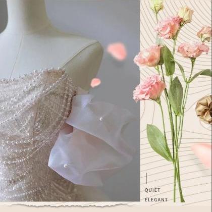 2025 Sliver Nude Elegant With Cloak Beaded Luxury Evening Dresses Gowns Mermaid for Women Wedding Party LA71380 main image 1