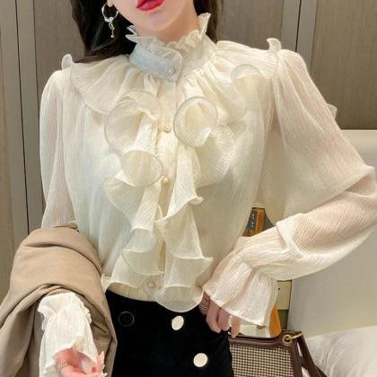 Turtleneck Blouse, Off Shoulder Blouse, Gray Sexy Top, Woman Cotton Blouse, Elegant Lace Blouse by Friends Fashion