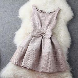 Elegant Bow Knot Design Sleeveless Party Dress In..
