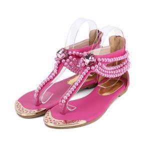 Boho Chic Pearl Beaded Sandals In 4 Colors