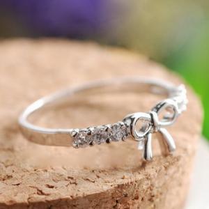 So Adorable Bow Knot Design Ring In Silver And..