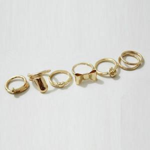 Cute Bow Charmed Stacks Ring
