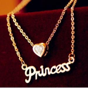 Heart Charmed Princess Necklace