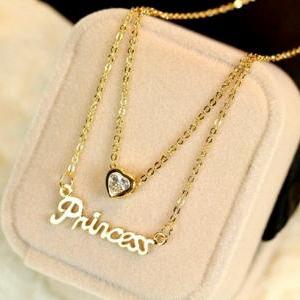 Heart Charmed Princess Necklace