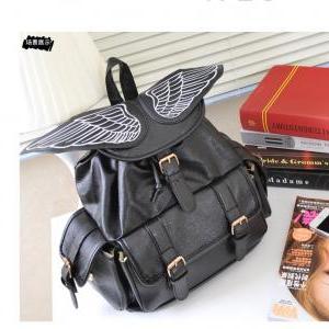 Angel Wings Black Backpack