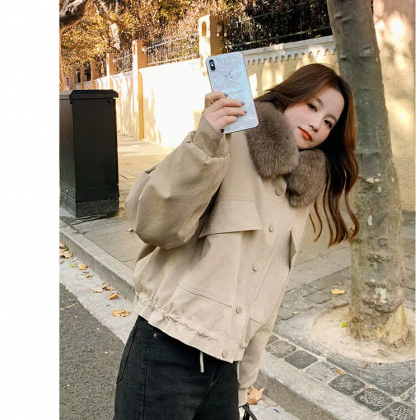 flora - Comfortable Faux Fur-Lined Coat
