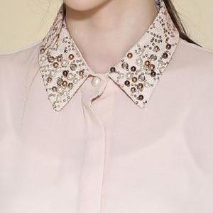 Gorgeous Pearl Beaded Long Sleeve Blouse