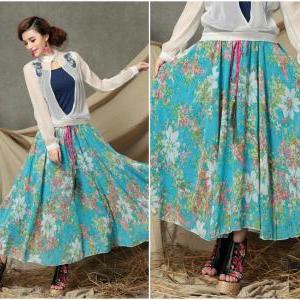 Gorgeous Bohemian Floral Maxi Skirt