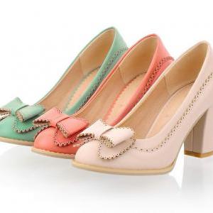 Adorable Bow Design High Heel Fashion Shoes In 3..