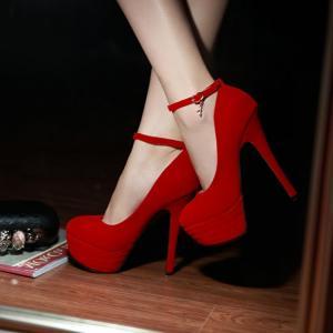 Sexy Charmed Ankle Strap Red High h..