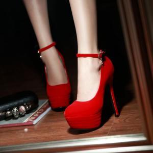 Sexy Charmed Ankle Strap Red High h..
