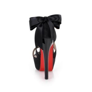 Strappy Black High Heel Fashion Sandals With Bow
