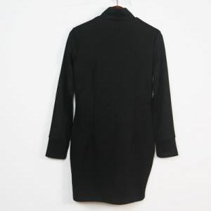 Black Long Sleeve Zip Up Front Mini Dress