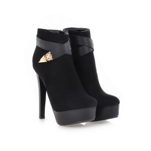 Elegant Winter Black Stiletto High Heel Boots