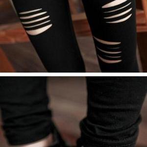 Grunge Style Black Leggings