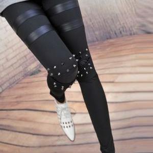 Studded Black Leggings