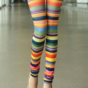 Colorful Striped Leggings