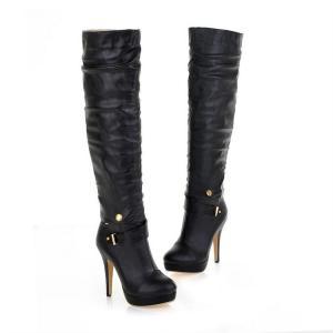 Black Over The Knee Winter Boots