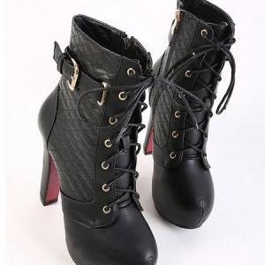 Sexy Black Buckle Design Red Sole H..