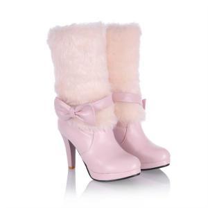 Simply Adorable Pastel Pink Bow Knot High Heel..