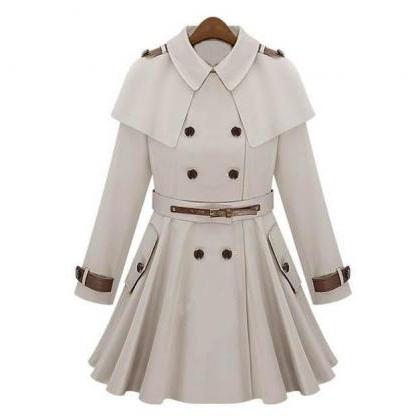 Boutique double breasted turn down collar coat online evening