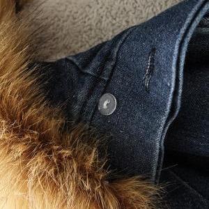 Faux Fur Design Hooded Denim Jacket