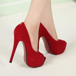 Gorgeous Peep Toe Red Bow Embellished High Heel..