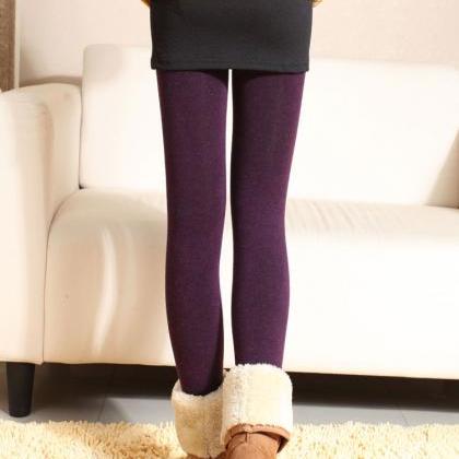 High Quality Cotton Winter Leggings In Purple And..