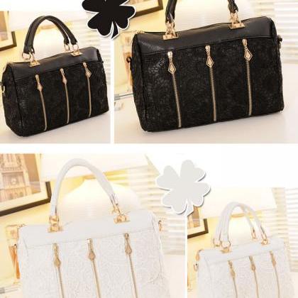 Beautiful Lace Embellished Handbag In 3 Colors