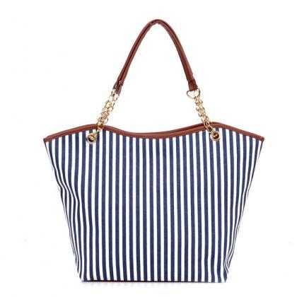 Chic Tassel Design Stripes Handbag