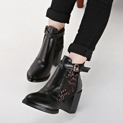 boots with laces and buckles