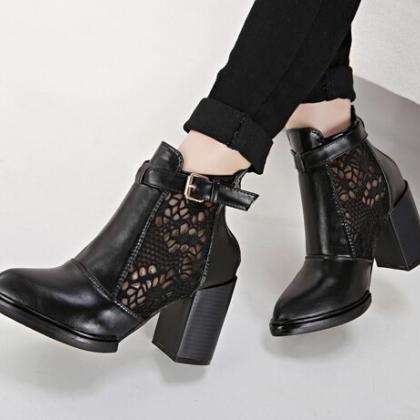 boots with laces and buckles