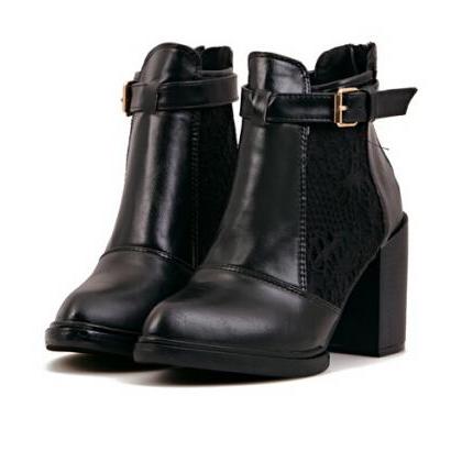 boots with laces and buckles