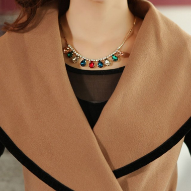 Elegant Turn Down Collar Woolen Winter Coat