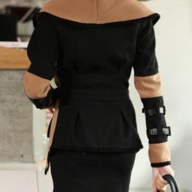 Elegant Turn Down Collar Woolen Winter Coat