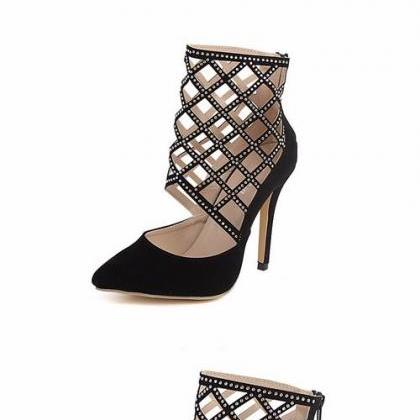 black cut out high heels