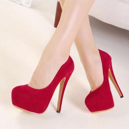 Classy Red High Heels Fashion Shoes