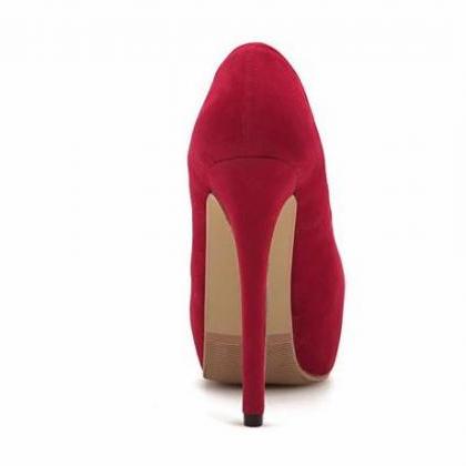 Classy Red High Heels Fashion Shoes