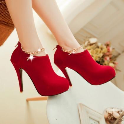 Sexy Charmed Red High Heel Booties